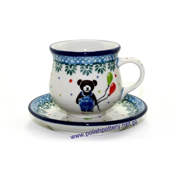 Mini beczułka espresso 0,1L + talerzyk dek. 3328X Miś